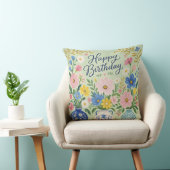 Een drietal verjaardagsbloemen kussen (Stoel)