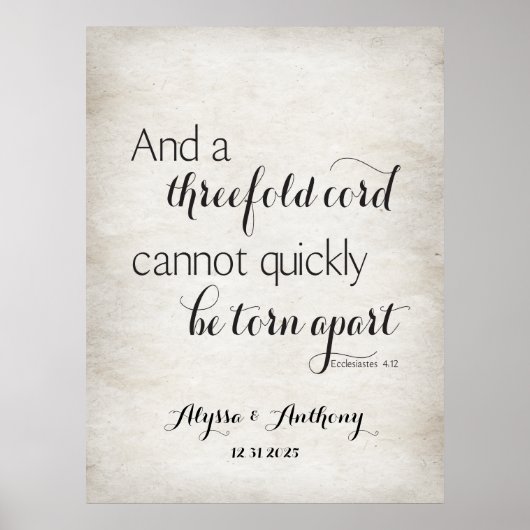 Een drievoudig snoer kan niet snel uit elkaar word poster (Voorkant)