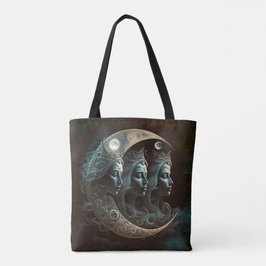 Een drievoudige godin Moon-ontkoppeling Tote Bag (Achterkant)
