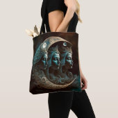 Een drievoudige godin Moon-ontkoppeling Tote Bag (Dichtbij)