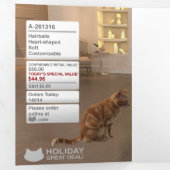 Een drievoudige Valentijnsdag kaart voor kattenlie (Binnenzijde eerst)