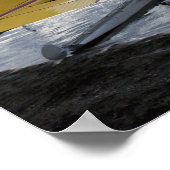 Een drijfvliegtuig in het schilderachtig meer van  poster (Hoek)