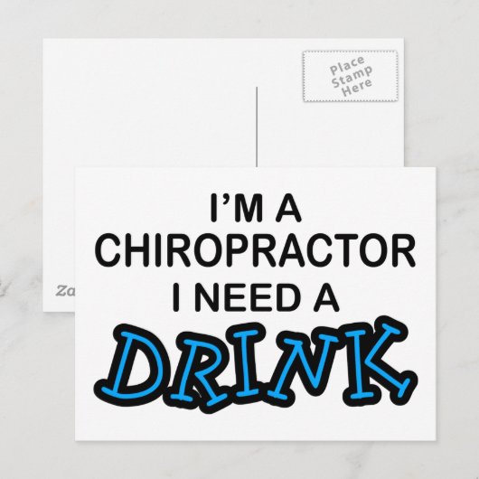 Een Drink nodig - Chiropractor Briefkaart (Voorkant / Achterkant)