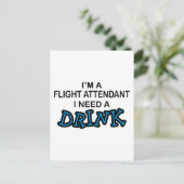 Een Drink nodig - Flight Attendant Briefkaart (Staand voorkant)
