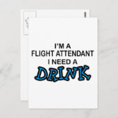 Een Drink nodig - Flight Attendant Briefkaart (Voorkant / Achterkant)