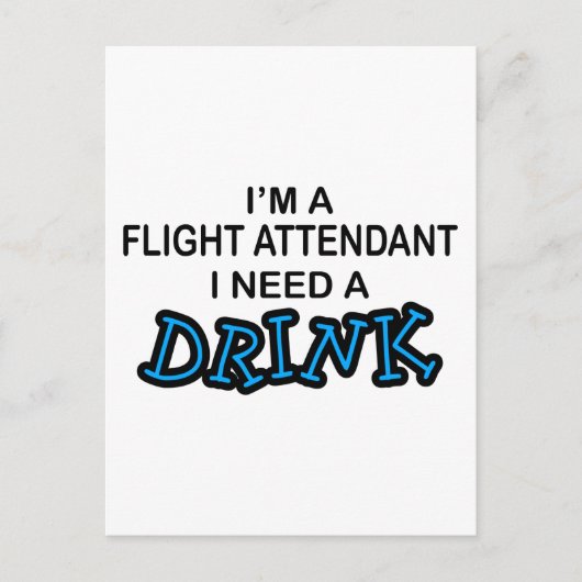 Een Drink nodig - Flight Attendant Briefkaart (Voorkant)