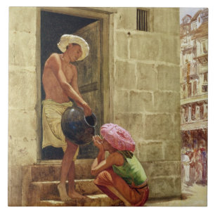 Een Drink onderweg, 1876 (m/vC op papier) Tegeltje