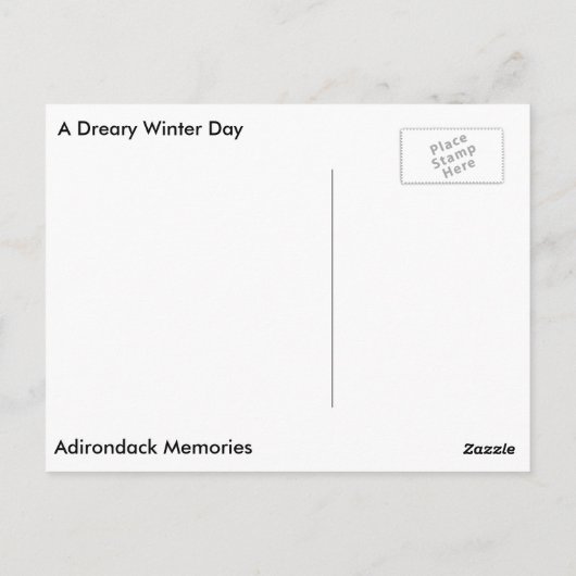 Een droeve winterdag briefkaart (Achterkant)