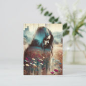 Een droevige vrouw briefkaart (Staand voorkant)