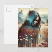 Een droevige vrouw briefkaart (Voorkant / Achterkant)