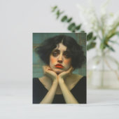 Een droevige vrouw briefkaart (Staand voorkant)