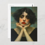 Een droevige vrouw briefkaart (Voorkant / Achterkant)