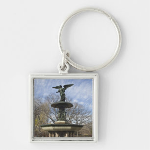Een droge winter Bethesda Fountain in Central Park Sleutelhanger