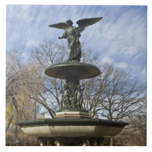 Een droge winter Bethesdafontein in Central Park Tegeltje