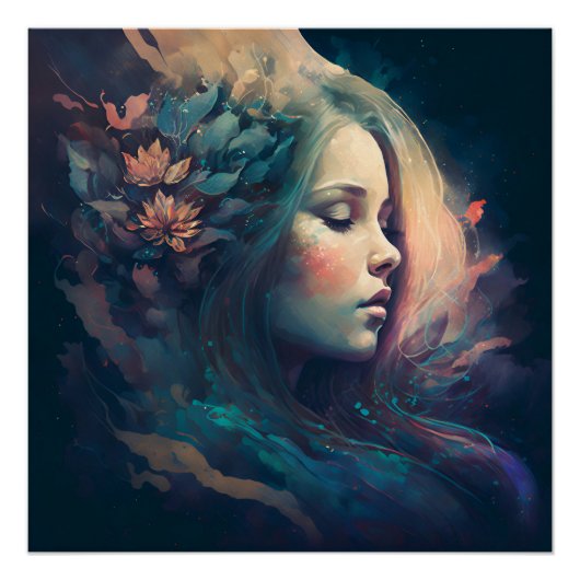 Een dromer mooi dromerig kunstschilderij perfect poster (Voorkant)