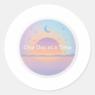 "Een dromerig cirkelvormig stickerontwerp met een Ronde Sticker