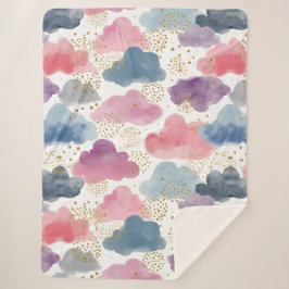 Een dromerige waterverf wolken sherpa deken