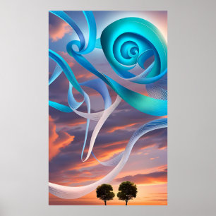 Een droom geweven in de wolken poster