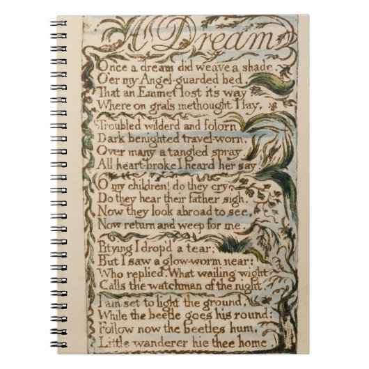 Een droom, illustratie uit 'Sangen of Innocence' e Notitieboek (Voorkant)
