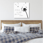 Een droom is een wens die je hart paardenbloem maa canvas afdruk (Insitu (Slaapkamer))