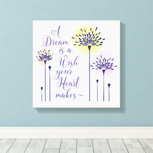 Een droom is een wens van je hart die Canvas maakt (Insitu (Houten vloer))
