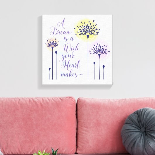 Een droom is een wens van je hart die Canvas maakt (Insitu (Woonkamer))