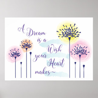 Een droom is Wish je hart poster maakt