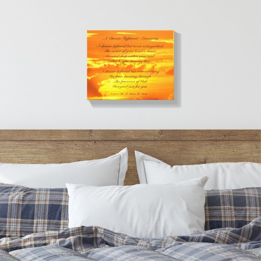 " Een droom uitgesteld - opkomende" Sunrise Canvas Afdruk (Insitu (Slaapkamer))