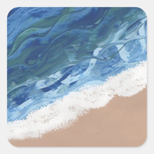 Een droom van het strand vierkante sticker (Voorkant)