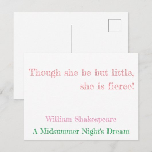 Een droom van 's midzomernachts briefkaart (Voorkant / Achterkant)