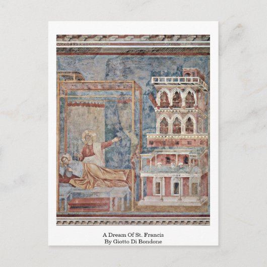 Een droom van St. Francis van Giotto di Bondone Briefkaart (Voorkant)