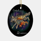 Een droom vangen, Dreamweaver Wolf~ornament Keramisch Ornament (Rechts)