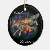 Een droom vangen, Dreamweaver Wolf~ornament Keramisch Ornament (Links)