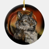 Een droom vangen, Dreamweaver Wolf~ornament Keramisch Ornament (Achterkant)