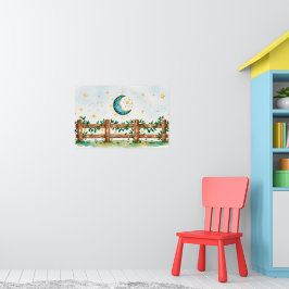 Een droomachtige aquarelillustratie poster