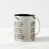 Een droombeeld met een datum wordt een doel tweekleurige koffiemok (Voorkant rechts)