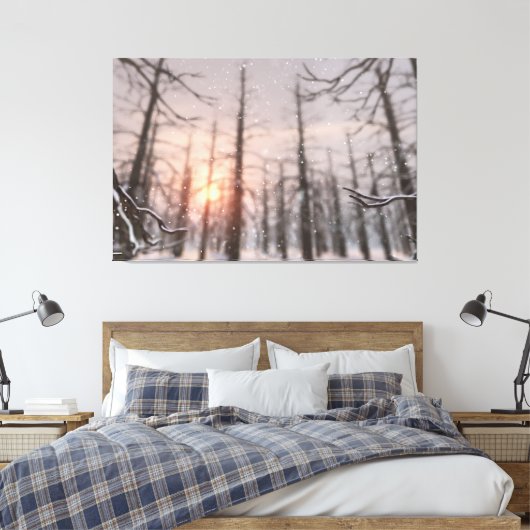 Een droomdoek van de Winternacht Canvas Afdruk (Insitu (Slaapkamer))