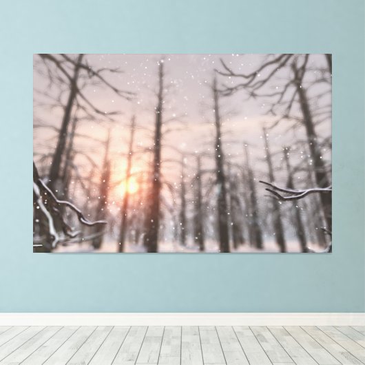 Een droomdoek van de Winternacht Canvas Afdruk (Insitu (Houten vloer))