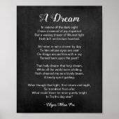 Een droomgedicht van Edgar Allan Poe Black en Whit Poster (Voorkant)