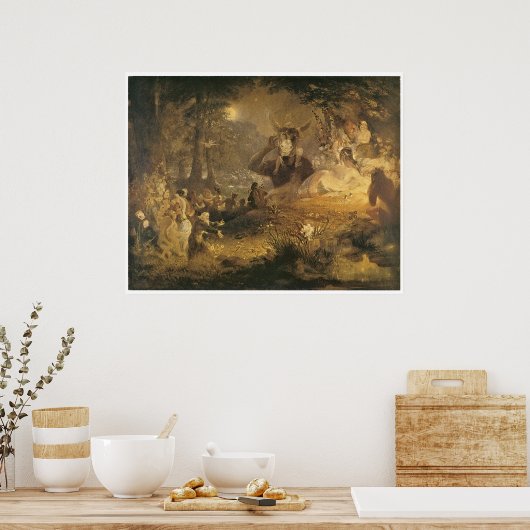 Een droomprinter voor de midzomernacht poster (Keuken)