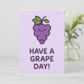 Een druivendag - Schattige Pun Wenskaart Kaart (Staand voorkant)
