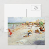 Een druk strand in de zomer briefkaart (Voorkant / Achterkant)