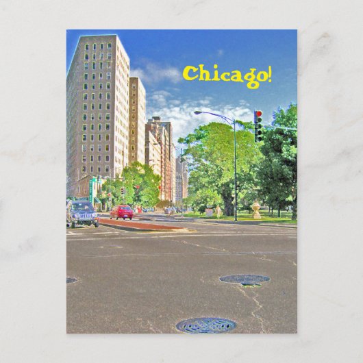 Een drukke Chicago-middag Briefkaart (Voorkant)