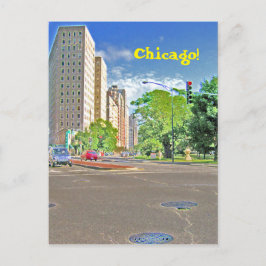 Een drukke Chicago vanmiddag Briefkaart