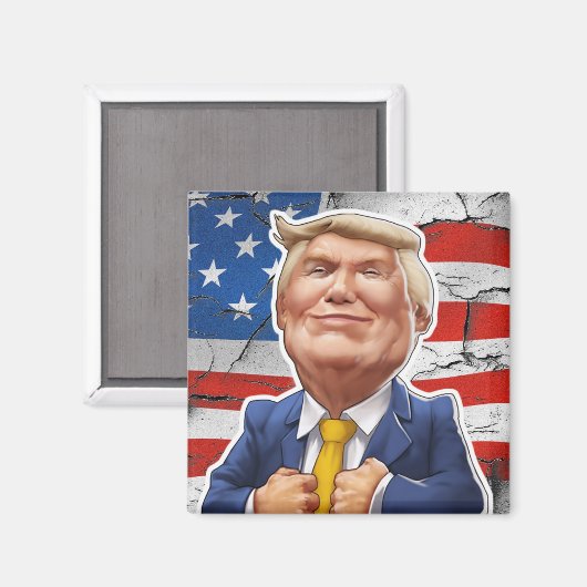 Een drukke vlag & #45 magneet (Voorkant / Achterkant)