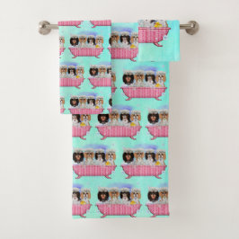 Een dub dub, vier Cavalier King Charles Spanie Bad Handdoek