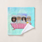Een dub dub, vier Cavalier King Charles Spanie Bad Handdoek (Wasdoekje)