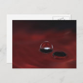 Een dubbele bubbel op een rood water briefkaart (Voorkant / Achterkant)