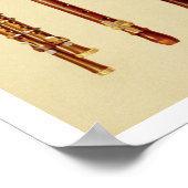 Een dubbele flageolet, een Duitse flute, een baskr Poster (Hoek)