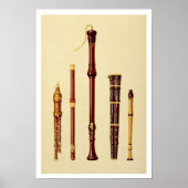 Een dubbele flageolet, een Duitse flute, een baskr Poster (Voorkant)